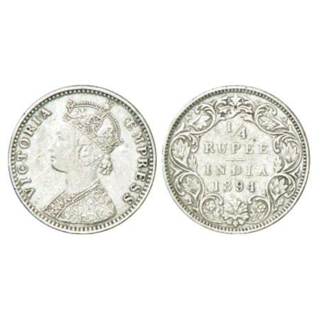 Victoria Empress, silver ¼ rupee, 1894, Bombay mint, C(i)/I/'B' incused, PR 429, GK 726. V