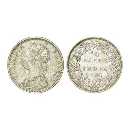 Victoria Empress, silver ¼ rupee, 1894, Bombay mint, C(i)/I/'B' incused, PR 429, GK 726. V
