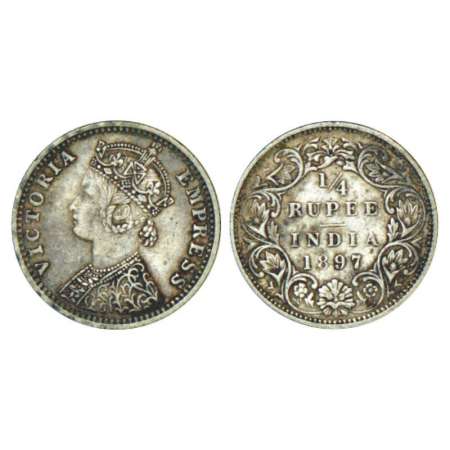 Victoria Empress, silver ¼ rupee, 1897, Bombay mint, C(i)/I/'B' incused, PR 430, GK 730-73