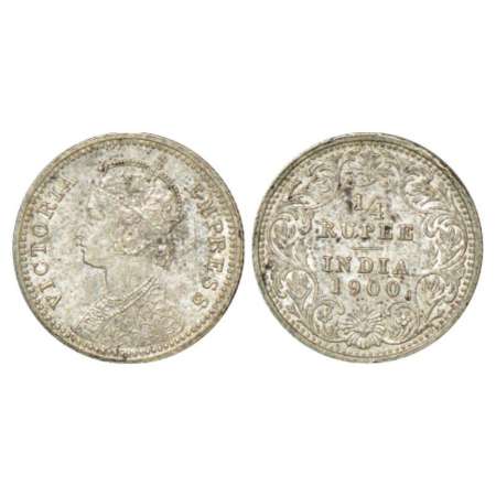 Victoria Empress, silver ¼ rupee, 1900, Calcutta mint, C/II/'C' incused, PR 403, GK 736. E
