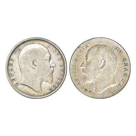 Edward VII, silver rupee, 11.29g. obverse brockage (Lakhi), shows retrograde impression of