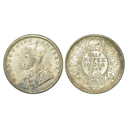 George V, silver ½ rupee, 1925, Calcutta mint, PR 328, GK 1065. Uncirculated, Very scarce.