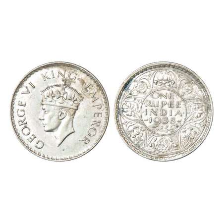 George VI, silver rupee, 1938, Bombay mint, without dot, PR 233, GK 1254. Very fine+, Very
