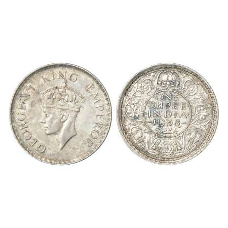 George VI, silver rupee, 1938, Bombay mint, without dot, PR 233, GK 1254. Very fine+, Very