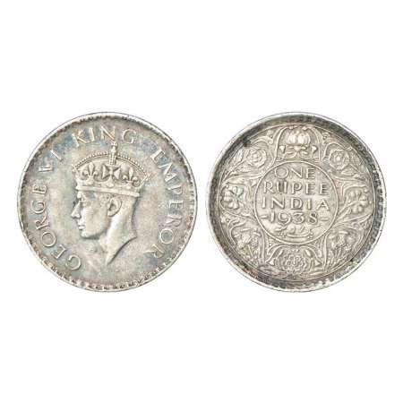 George VI, silver rupee, 1938, Bombay mint, dot, PR 234, GK 1255. Very fine, Very scarce.
