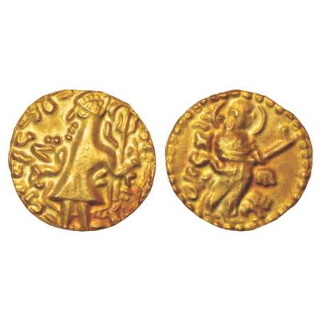 Post-Kushan gold coinage in Bengal (Samatata region), (4th-5th century AD), gold dinar imi