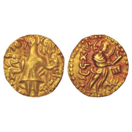 Post-Kushan gold coinage in Bengal (Samatata region), (4th-5th century AD), gold dinar imi