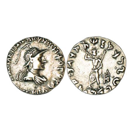 Indo-Greeks, Archebios (90-80 BC), silver tetradrachm, 9.73g. Obv: Diademed bust of king f