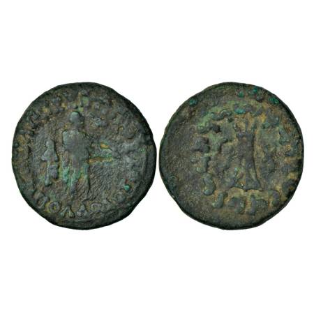 Indo-Greeks, Apollodots II (80-60 BC), copper unit, 17.16g. Obv: Apollo standing holding a