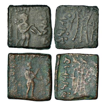 Indo-Greeks (2), two copper coins belonging to the posthumous series in the name of Apollo