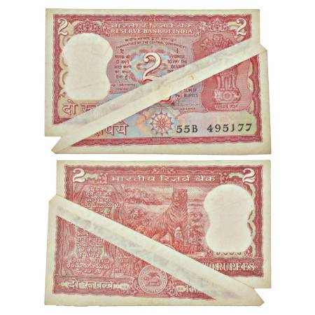 2 rupees, misprint, Tiger series, ND (1990-1992), signed by S. Venkitaramanan, inset 'B', 