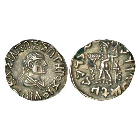 Indo-Greeks, Zoilos II Soter (65-55BC), silver drachm, 2.25g. Obv: Diademed and draped bus