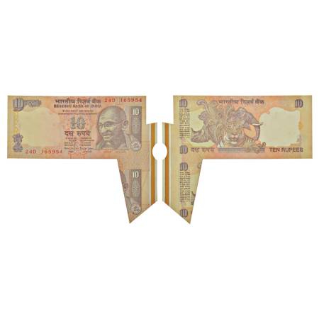 10 rupees, misprint, Gandhi series, ND (1997-2003), signed by Bimal Jalan, serial no.: 24D