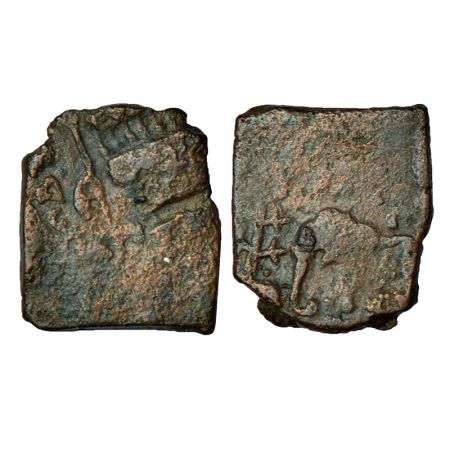Tribal monarchies in North India, Audumbaras, Shivadasa (50BC-50AD), copper coin, 1.97g. O