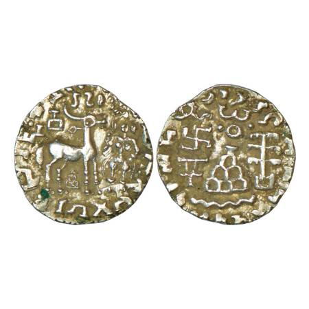 Post-Mauryan tribal monarchies, Kunindas, Amoghabhuti (50BC-50AD), silver drahcm, 2.26g. O