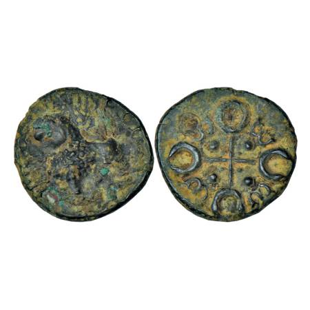 Satavahanas, Siri Satakani (100-50 BC), Junnar area, alloyed copper coin of 'lion' type, 4