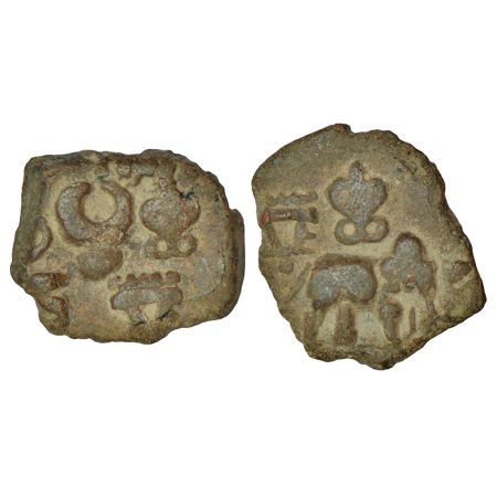 Satavahanas, uninscribed and unattributed die-struck lead coin from Marathwada/Vidarbha re