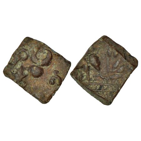Satavahanas, uninscribed and unattributed die-struck lead coin from Marathwada/Vidarbha re