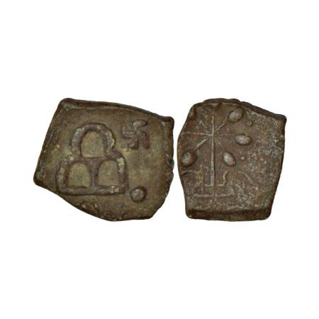 Satavahanas, uninscribed and unattributed die-struck lead coin from Marathwada/Vidarbha re