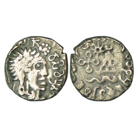Satavahanas, Vasithiputa Siri Vijaya Satakani (170-180 AD), silver drachm of 'portrait' ty