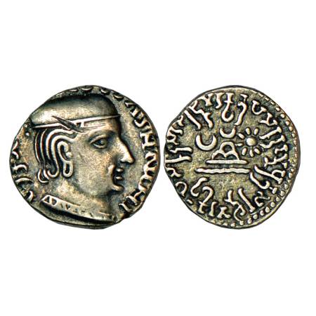 Western Kshatrapas, Kardamaka dynasty, Rudrasimha I as Mahakshatrapa (177-197 AD), silver 
