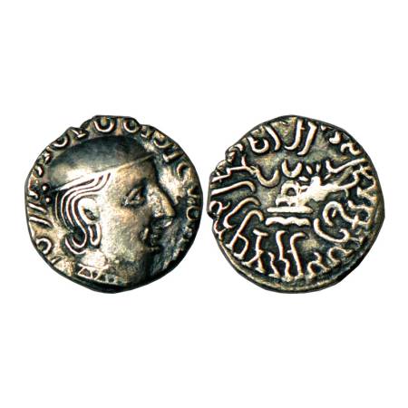 Western Kshatrapas, Kardamaka dynasty, Rudrasimha I as Mahakshatrapa (177-197 AD), silver 