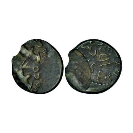 Western Kshatrapas, Kardamaka dynasty, Rudrasimha I (178-188 AD), 'bull' type potin coin, 