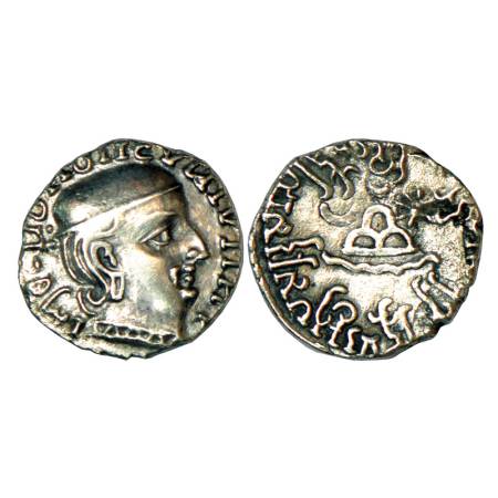 Western Kshatrapas, Kardamaka dynasty, Rudrasena I as Mahakshatrapa, (199-222 AD), silver 