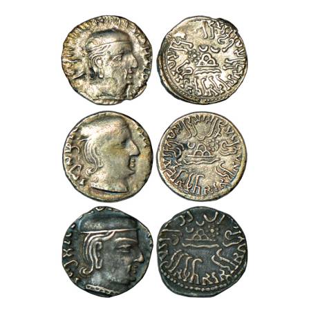 Western Kshatrapas (3), Kardamaka dynasty, Rudrasena I as Mahakshatrapa (199-222 AD), silv
