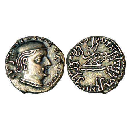 Western Kshatrapas, Kardamaka dynasty, Rudrasena I as Mahakshatrapa (199-222 AD), silver d