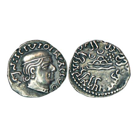 Western Kshatrapas, Kardamaka dynasty, Rudrasena I as Mahakshatrapa (199-222 AD), silver d