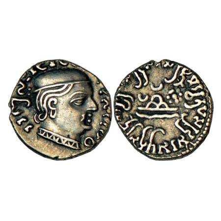 Western Kshatrapas, Kardamaka dynasty, Rudrasena I as Mahakshatrapa (199-222 AD), silver d