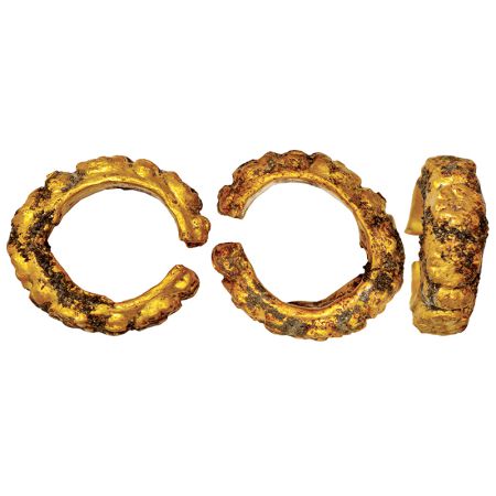 Ancient India ear ornament, lead core clad in gold, probably from Central/Western Malwa, (