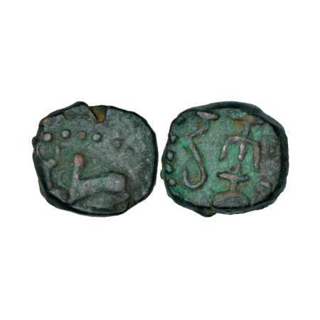 Post-Kushan 'Kota Kula' coinage of Punjab/Haryana, unattributed copper coin, late series, 