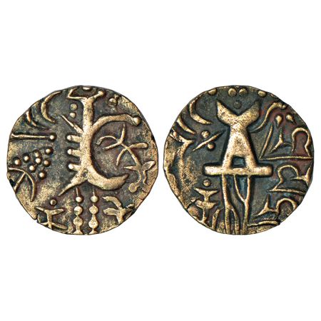 Kashmir, Kidarite type base gold dinar, in the name of Yashovarman (500-600 AD), 7.69g. Ob