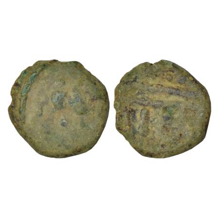 Chudasama of Saurashtra (Junagarh), unattributed copper coin, (1200-1300 AD), 1.70g. Obv: 