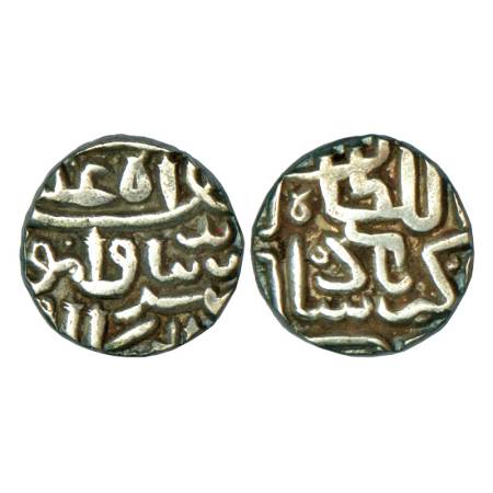 Sultans of Gujarat, Mughal Occupation under Akbar (1572-1583 AD), silver half tanka, AH 91