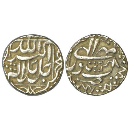 Akbar (1556-1605 AD), silver rupee, 11.30g, Sitpur mint. Obv: Jal Jalal Akbar Allahu Akbar