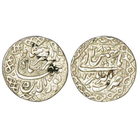 Jahangir (1605-1627 AD), silver rupee, 11.41g, Akbarnagar mint, Bahman, AH 1032/RY 18, bot