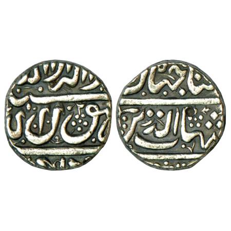 Shah Jahan (1628-1658 AD), silver rupee, 11.45g, Golkunda mint, ND, both side crude callig