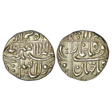 Shah Jahan (1628-1658 AD), silver ½ rupee, 5.74g, Surat mint (fully visible). KM 218.8. Ex