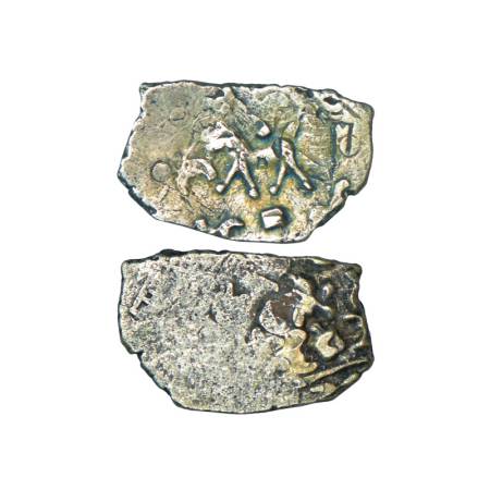 Archaic silver punch-marked coin, Saurashtra region, usually attributed to 'Surashtra Jana