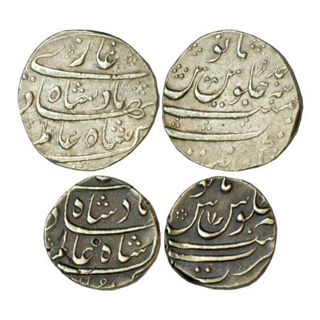 Shah Alam Bahadur (1707-1712 AD) (2), 1x silver rupee, 11.55g, Khambayat mint, RY Ahd, KM 