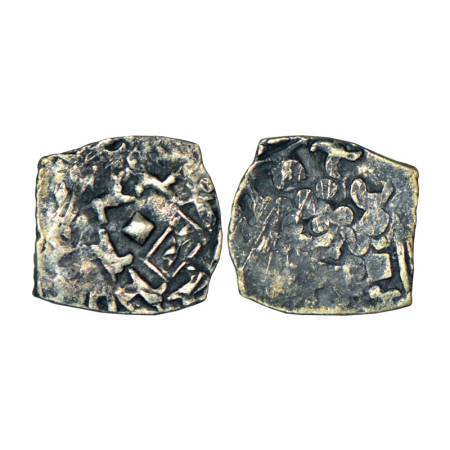 Archaic silver punch-marked coin, Saurashtra region, usually attributed to 'Surashtra Jana