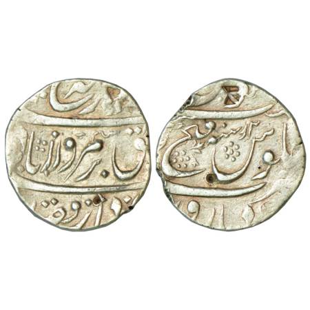 Farrukhsiyar (1713-1719 AD), silver rupee, 11.44g, Fathabad Dharur mint, mint-name split i
