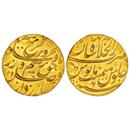 Farrukhsiyar (1713-1719 AD), gold mohur, 10.93g, Dar ul-Khilafat ShahJahanabad mint, AH 11