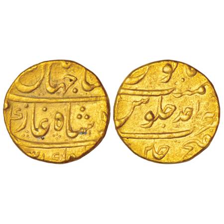 Shah Jahan II (1719AD), gold mohur, 11.02g, Dar ul-Fath Ujjain mint, AH (11)31/RY Ahd. KM 