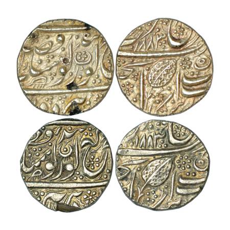 Sikh Empire, silver rupee (2), Amritsar mint, 'Nanak Shahi' couplet, frozen year, VS 1883.