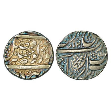 Sikh Empire, silver rupee, 11.12g, Amritsar mint, 'Nanak Shahi' couplet, frozen year, VS 1