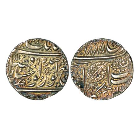 Sikh Empire, silver rupee, 11.10g, Amritsar mint, 'Nanak Shahi' couplet, frozen year, VS 1